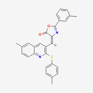 (E)-4-((6-methyl-2-(p-tolylthio)quinolin-3-yl)methylene)-2-(m-tolyl)oxazol-5(4H)-one