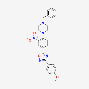5-(4-(4-benzylpiperazin-1-yl)-3-nitrophenyl)-3-(4-methoxyphenyl)-1,2,4-oxadiazole