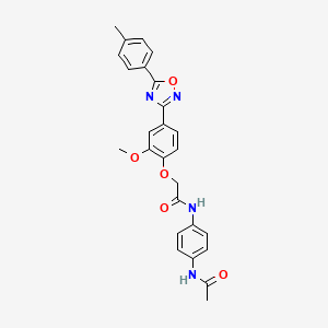 N-(4-acetamidophenyl)-2-(2-methoxy-4-(5-(p-tolyl)-1,2,4-oxadiazol-3-yl)phenoxy)acetamide