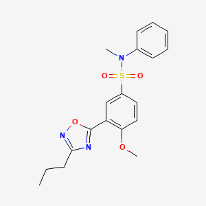 4-methoxy-N-methyl-N-phenyl-3-(3-propyl-1,2,4-oxadiazol-5-yl)benzenesulfonamide