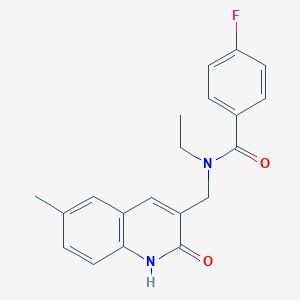 N-ethyl-4-fluoro-N-((2-hydroxy-6-methylquinolin-3-yl)methyl)benzamide