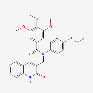 molecular formula C28H28N2O6 B7691169 N-(4-ethoxyphenyl)-N-((2-hydroxyquinolin-3-yl)methyl)-3,4,5-trimethoxybenzamide 