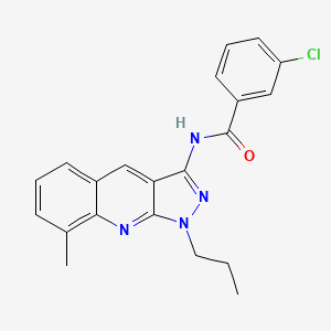 3-chloro-N-(8-methyl-1-propyl-1H-pyrazolo[3,4-b]quinolin-3-yl)benzamide