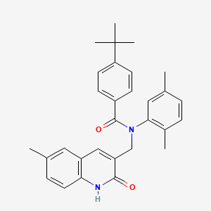 4-(tert-butyl)-N-(2,5-dimethylphenyl)-N-((2-hydroxy-6-methylquinolin-3-yl)methyl)benzamide