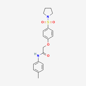 molecular formula C19H22N2O4S B7691192 2-(4-(pyrrolidin-1-ylsulfonyl)phenoxy)-N-(p-tolyl)acetamide 