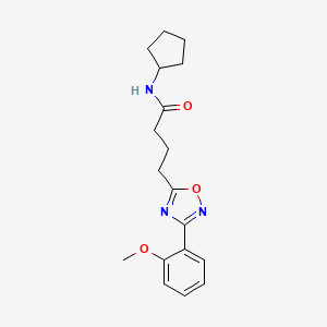 molecular formula C18H23N3O3 B7691195 N-cyclopentyl-4-(3-(2-methoxyphenyl)-1,2,4-oxadiazol-5-yl)butanamide 