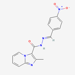 molecular formula C16H13N5O3 B7691203 (E)-2-methyl-N'-(4-nitrobenzylidene)imidazo[1,2-a]pyridine-3-carbohydrazide 