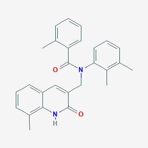 molecular formula C27H26N2O2 B7691213 N-(2,3-dimethylphenyl)-N-((2-hydroxy-8-methylquinolin-3-yl)methyl)-2-methylbenzamide 