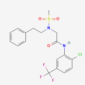 molecular formula C18H18ClF3N2O3S B7691215 N-(2-chloro-5-(trifluoromethyl)phenyl)-2-(N-phenethylmethylsulfonamido)acetamide 