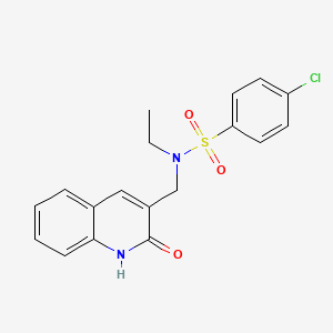 4-chloro-N-ethyl-N-((2-hydroxyquinolin-3-yl)methyl)benzenesulfonamide