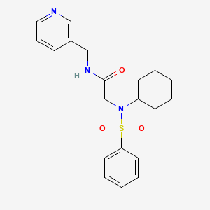 molecular formula C20H25N3O3S B7691223 N-[4-chloro-3-(trifluoromethyl)phenyl]-2-(N-cyclohexylbenzenesulfonamido)acetamide 