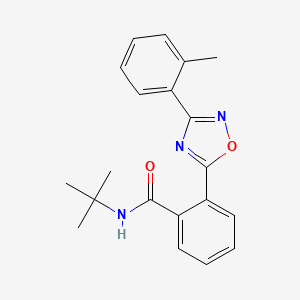molecular formula C20H21N3O2 B7691224 N-(tert-butyl)-2-(3-(o-tolyl)-1,2,4-oxadiazol-5-yl)benzamide 