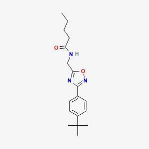 N-[[3-(4-tert-butylphenyl)-1,2,4-oxadiazol-5-yl]methyl]pentanamide