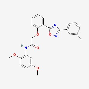 molecular formula C25H23N3O5 B7691247 N-(2,5-dimethoxyphenyl)-2-(2-(3-(m-tolyl)-1,2,4-oxadiazol-5-yl)phenoxy)acetamide 
