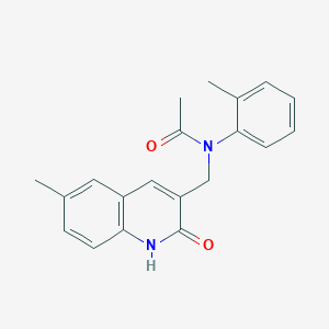 molecular formula C20H20N2O2 B7691258 N-((2-hydroxy-6-methylquinolin-3-yl)methyl)-N-(o-tolyl)acetamide 