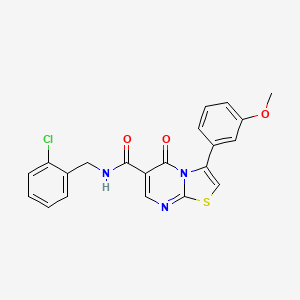 molecular formula C21H16ClN3O3S B7691261 N-(3-chloro-4-fluorophenyl)-3-(3-methoxyphenyl)-5-oxo-5H-[1,3]thiazolo[3,2-a]pyrimidine-6-carboxamide 
