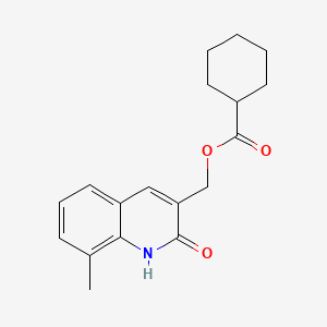 molecular formula C18H21NO3 B7691262 (2-hydroxy-8-methylquinolin-3-yl)methyl cyclohexanecarboxylate 