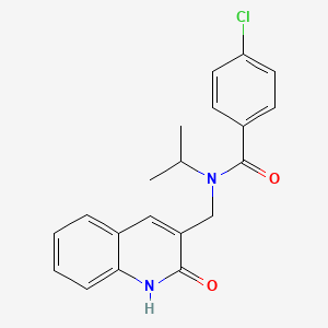 molecular formula C20H19ClN2O2 B7691275 4-chloro-N-((2-hydroxyquinolin-3-yl)methyl)-N-isopropylbenzamide 