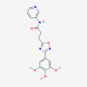 molecular formula C19H20N4O5 B7691284 N-(pyridin-3-yl)-3-(3-(3,4,5-trimethoxyphenyl)-1,2,4-oxadiazol-5-yl)propanamide 