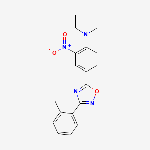 molecular formula C19H20N4O3 B7691293 N,N-diethyl-2-nitro-4-(3-(o-tolyl)-1,2,4-oxadiazol-5-yl)aniline 