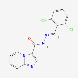 molecular formula C16H12Cl2N4O B7691299 (E)-N'-(2,6-dichlorobenzylidene)-2-methylimidazo[1,2-a]pyridine-3-carbohydrazide 