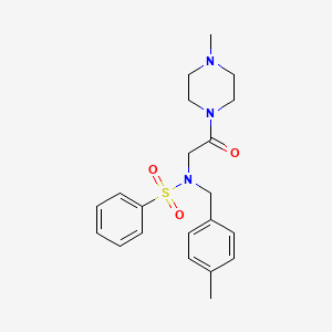 molecular formula C21H27N3O3S B7691314 N-(2,6-dimethylphenyl)-2-{N-[(4-methylphenyl)methyl]benzenesulfonamido}acetamide 