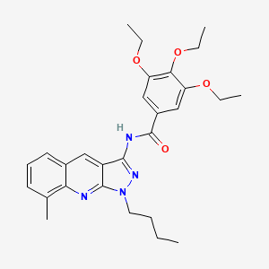 molecular formula C28H34N4O4 B7691324 N-(1-butyl-8-methyl-1H-pyrazolo[3,4-b]quinolin-3-yl)-3,4,5-triethoxybenzamide 