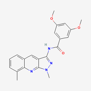 molecular formula C21H20N4O3 B7691349 N-(1,8-dimethyl-1H-pyrazolo[3,4-b]quinolin-3-yl)-3,5-dimethoxybenzamide 