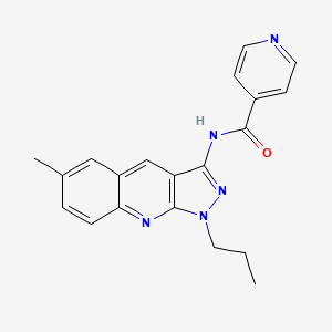 molecular formula C20H19N5O B7691361 N-(6-methyl-1-propyl-1H-pyrazolo[3,4-b]quinolin-3-yl)isonicotinamide 