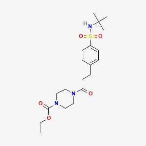 molecular formula C20H31N3O5S B7691379 ethyl 4-(3-(4-(N-(tert-butyl)sulfamoyl)phenyl)propanoyl)piperazine-1-carboxylate 