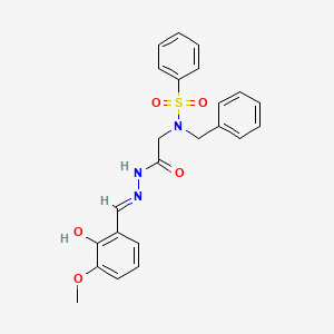 molecular formula C23H23N3O5S B7691396 (E)-N-benzyl-N-(2-(2-(2-hydroxy-3-methoxybenzylidene)hydrazinyl)-2-oxoethyl)benzenesulfonamide 