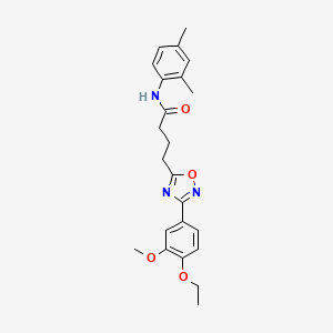 molecular formula C23H27N3O4 B7691403 N-(2,4-dimethylphenyl)-4-(3-(4-ethoxy-3-methoxyphenyl)-1,2,4-oxadiazol-5-yl)butanamide 