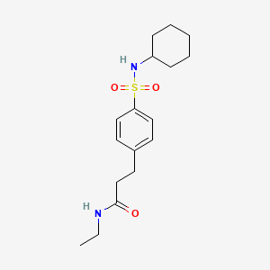 molecular formula C17H26N2O3S B7691431 3-(4-(N-cyclohexylsulfamoyl)phenyl)-N-ethylpropanamide 