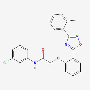 molecular formula C23H18ClN3O3 B7691439 N-(3-chlorophenyl)-2-(2-(3-(o-tolyl)-1,2,4-oxadiazol-5-yl)phenoxy)acetamide 