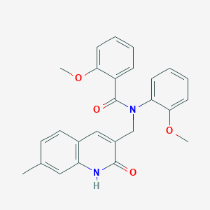molecular formula C26H24N2O4 B7691442 N-((2-hydroxy-7-methylquinolin-3-yl)methyl)-2-methoxy-N-(2-methoxyphenyl)benzamide 