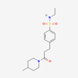 molecular formula C17H26N2O3S B7691454 N-ethyl-4-(3-(4-methylpiperidin-1-yl)-3-oxopropyl)benzenesulfonamide 
