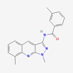 molecular formula C20H18N4O B7691468 N-(1,8-dimethyl-1H-pyrazolo[3,4-b]quinolin-3-yl)-3-methylbenzamide 