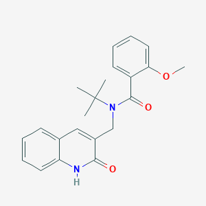 molecular formula C22H24N2O3 B7691478 N-(tert-butyl)-N-((2-hydroxyquinolin-3-yl)methyl)-2-methoxybenzamide 