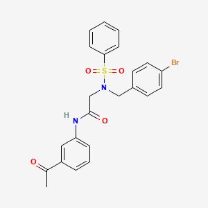 molecular formula C23H21BrN2O4S B7691488 2-{N-[(4-bromophenyl)methyl]benzenesulfonamido}-N-(4-methoxyphenyl)acetamide 