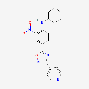 molecular formula C19H19N5O3 B7691504 N-cyclohexyl-2-nitro-4-(3-(pyridin-4-yl)-1,2,4-oxadiazol-5-yl)aniline 