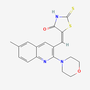 molecular formula C18H17N3O2S2 B7691515 (E)-5-((6-methyl-2-morpholinoquinolin-3-yl)methylene)-2-thioxothiazolidin-4-one 