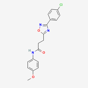molecular formula C18H16ClN3O3 B7691530 3-(3-(4-chlorophenyl)-1,2,4-oxadiazol-5-yl)-N-(4-methoxyphenyl)propanamide 