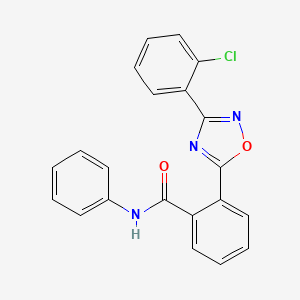 molecular formula C21H14ClN3O2 B7691541 2-(3-(2-chlorophenyl)-1,2,4-oxadiazol-5-yl)-N-phenylbenzamide 
