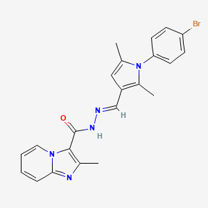 molecular formula C22H20BrN5O B7691563 (E)-N'-((1-(4-bromophenyl)-2,5-dimethyl-1H-pyrrol-3-yl)methylene)-2-methylimidazo[1,2-a]pyridine-3-carbohydrazide CAS No. 445428-41-1