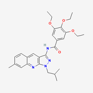 3,4,5-triethoxy-N-(1-isobutyl-7-methyl-1H-pyrazolo[3,4-b]quinolin-3-yl)benzamide