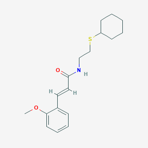 molecular formula C18H25NO2S B7691582 N-(2-Cyclohexylsulfanylethyl)-3-(2-methoxyphenyl)prop-2-enamide CAS No. 472970-00-6