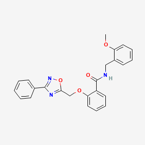 N-(2-methoxybenzyl)-2-((3-phenyl-1,2,4-oxadiazol-5-yl)methoxy)benzamide