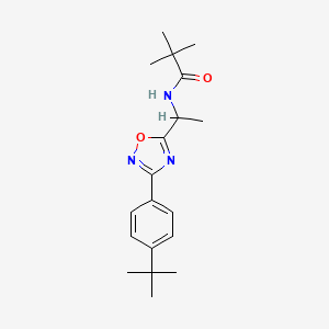 N-(1-(3-(4-(tert-butyl)phenyl)-1,2,4-oxadiazol-5-yl)ethyl)pivalamide