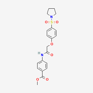 molecular formula C20H22N2O6S B7691601 methyl 4-(2-(4-(pyrrolidin-1-ylsulfonyl)phenoxy)acetamido)benzoate 