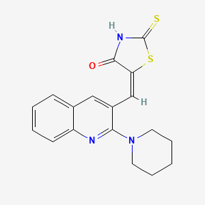 molecular formula C18H17N3OS2 B7691624 (E)-5-((2-(piperidin-1-yl)quinolin-3-yl)methylene)-2-thioxothiazolidin-4-one 